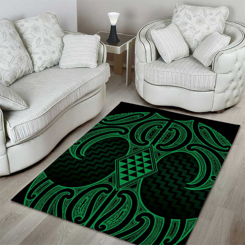Kakariki Maori Ta Moko Poutama Art Area Rug
