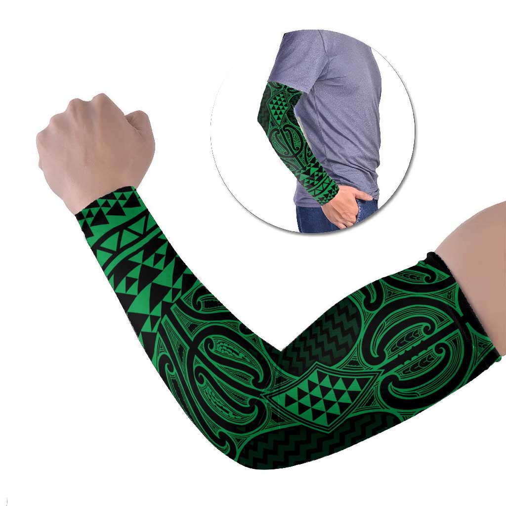 Kakariki Maori Ta Moko Poutama Art Arm Sleeves - Aussie Hoodie