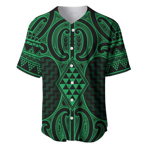 Kakariki Maori Ta Moko Poutama Art Baseball Jersey