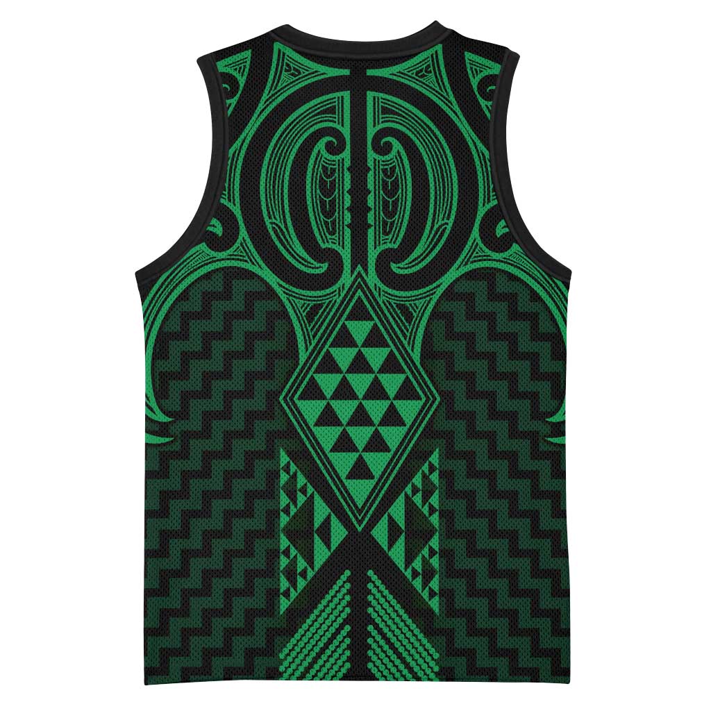 Kakariki Maori Ta Moko Poutama Art Basketball Jersey - Aussie Hoodie