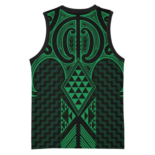 Kakariki Maori Ta Moko Poutama Art Basketball Jersey - Aussie Hoodie