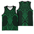 Kakariki Maori Ta Moko Poutama Art Basketball Jersey - Aussie Hoodie