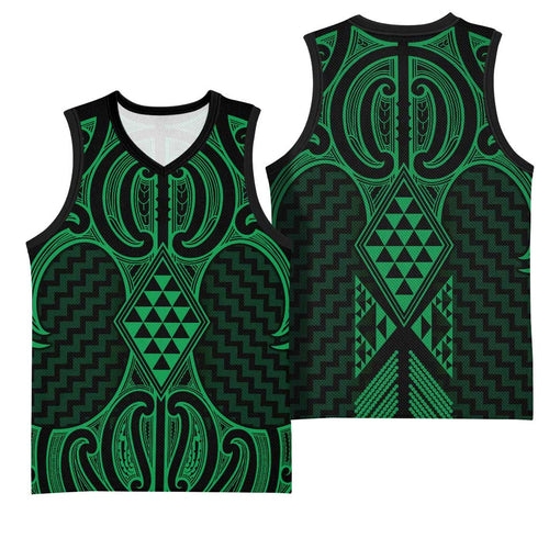 Kakariki Maori Ta Moko Poutama Art Basketball Jersey - Aussie Hoodie
