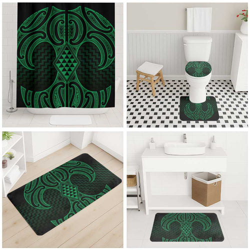 Kakariki Maori Ta Moko Poutama Art Bathroom Set - Aussie Hoodie