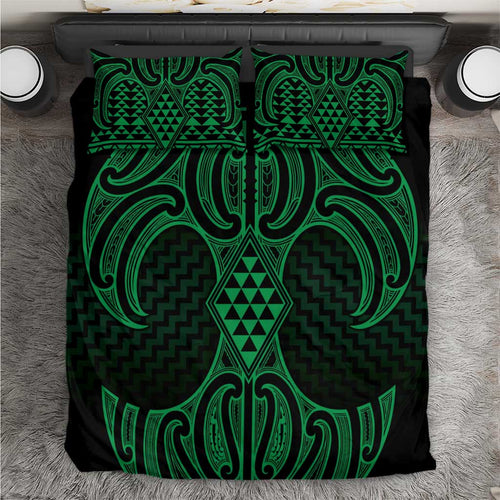 Kakariki Maori Ta Moko Poutama Art Bedding Set