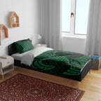 Kakariki Maori Ta Moko Poutama Art Bedding Set