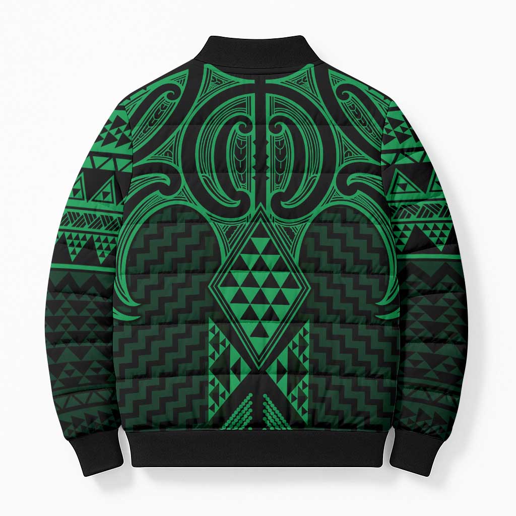 Kakariki Maori Ta Moko Poutama Art Bomber Puffer Jacket - Aussie Hoodie