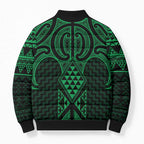 Kakariki Maori Ta Moko Poutama Art Bomber Puffer Jacket - Aussie Hoodie