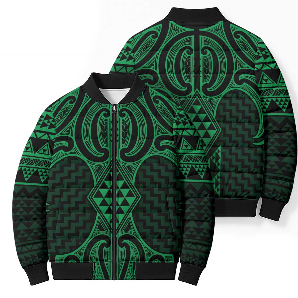 Kakariki Maori Ta Moko Poutama Art Bomber Puffer Jacket - Aussie Hoodie