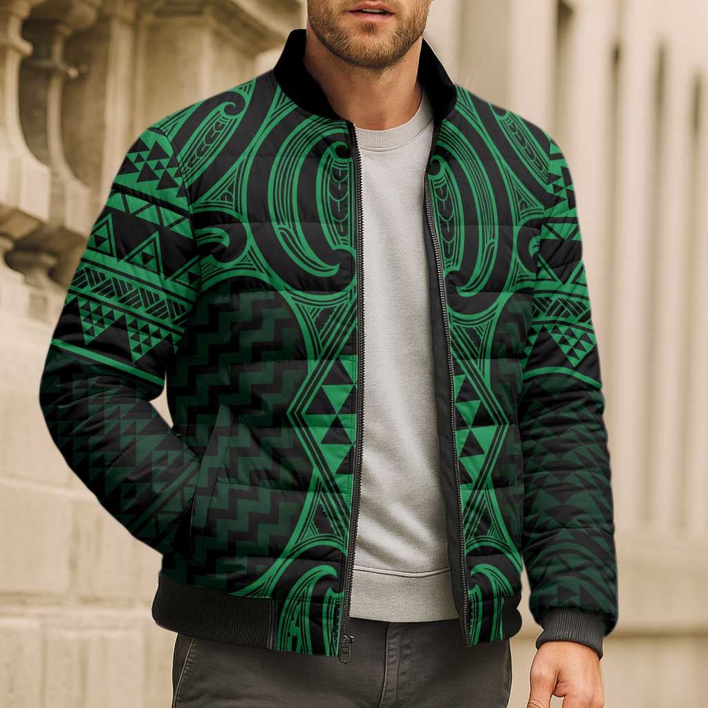 Kakariki Maori Ta Moko Poutama Art Bomber Puffer Jacket - Aussie Hoodie
