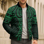 Kakariki Maori Ta Moko Poutama Art Bomber Puffer Jacket - Aussie Hoodie