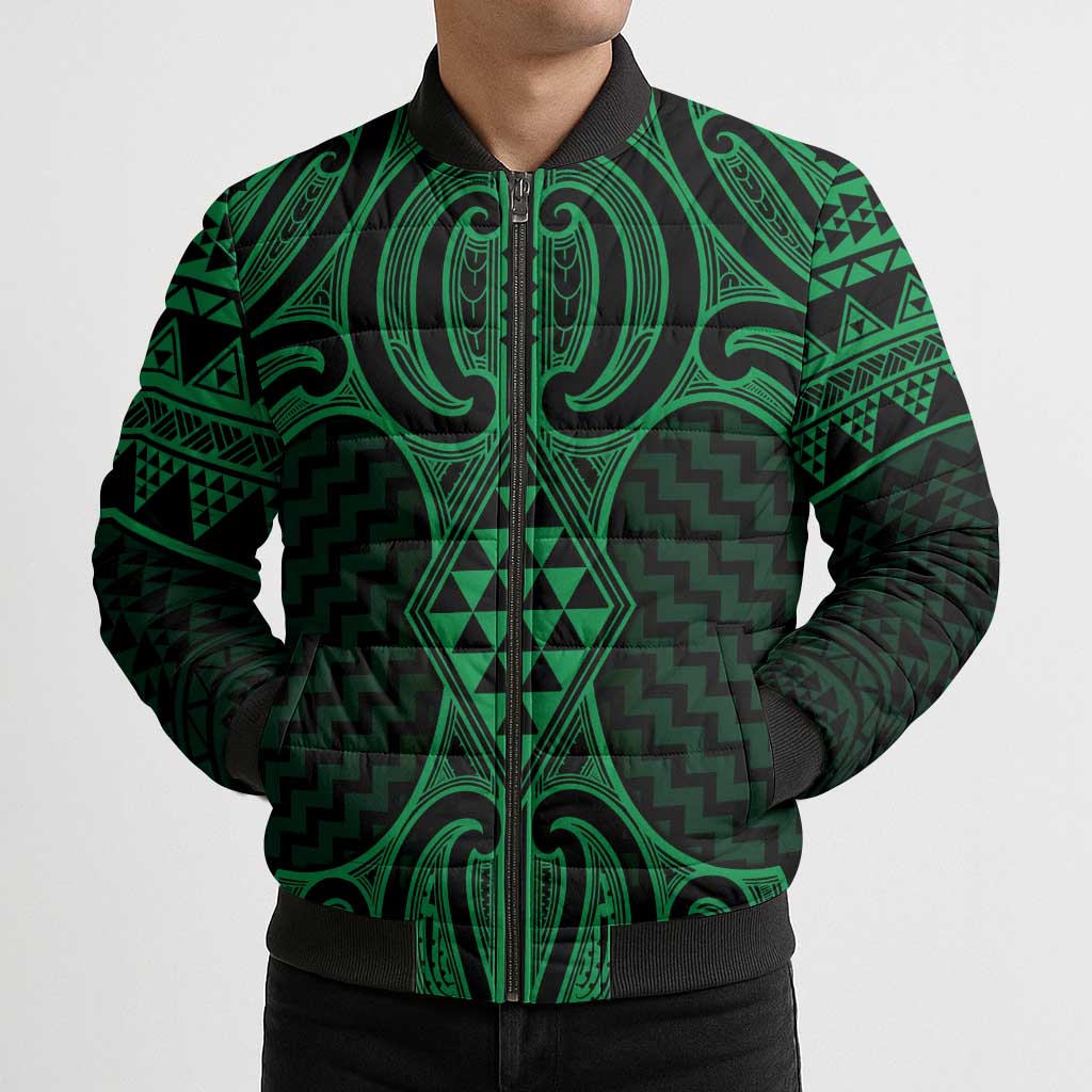 Kakariki Maori Ta Moko Poutama Art Bomber Puffer Jacket - Aussie Hoodie