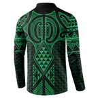 Kakariki Maori Ta Moko Poutama Art Button Sweatshirt