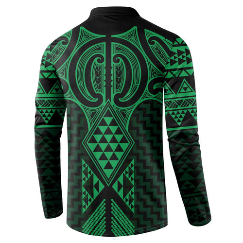 Kakariki Maori Ta Moko Poutama Art Button Sweatshirt