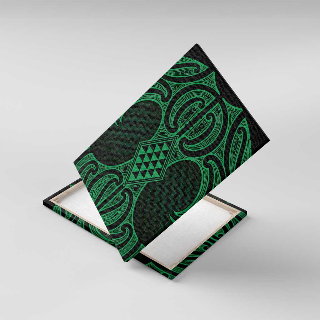 Kakariki Maori Ta Moko Poutama Art Canvas Wall Art