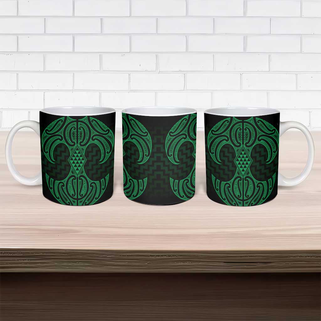 Kakariki Maori Ta Moko Poutama Art Ceramic Mug - Aussie Hoodie