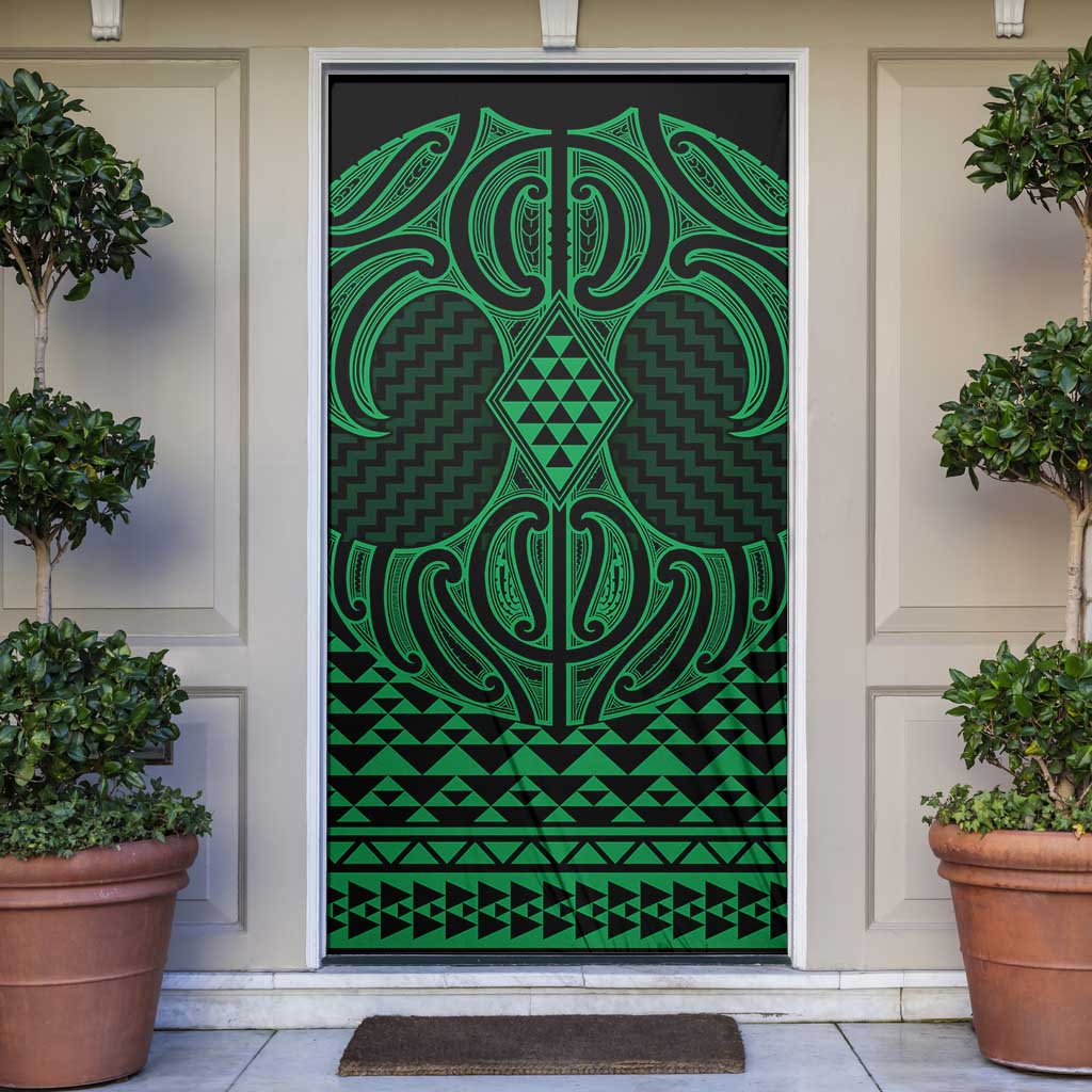 Kakariki Maori Ta Moko Poutama Art Door Cover - Aussie Hoodie