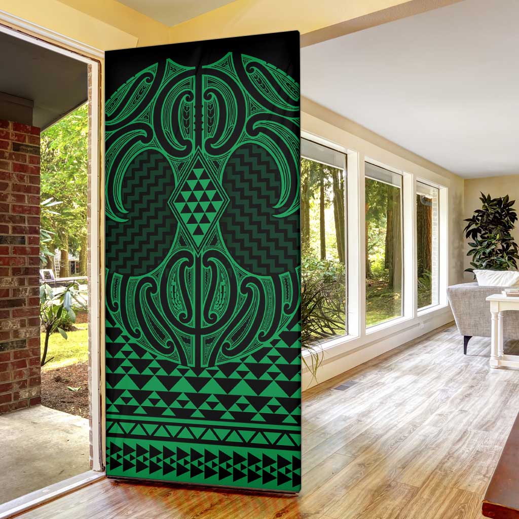 Kakariki Maori Ta Moko Poutama Art Door Cover - Aussie Hoodie