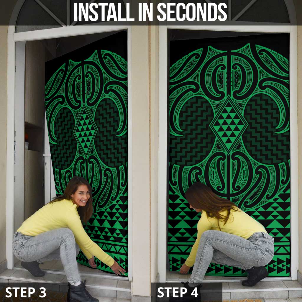 Kakariki Maori Ta Moko Poutama Art Door Cover - Aussie Hoodie