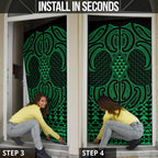 Kakariki Maori Ta Moko Poutama Art Door Cover - Aussie Hoodie