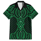 Kakariki Maori Ta Moko Poutama Art Family Matching Long Sleeve Bodycon Dress and Hawaiian Shirt