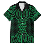 Kakariki Maori Ta Moko Poutama Art Family Matching Mermaid Dress and Hawaiian Shirt