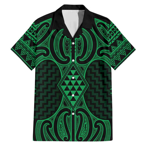 Kakariki Maori Ta Moko Poutama Art Family Matching Mermaid Dress and Hawaiian Shirt