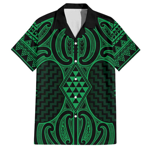 Kakariki Maori Ta Moko Poutama Art Family Matching Puletasi and Hawaiian Shirt