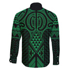 Kakariki Maori Ta Moko Poutama Art Family Matching Short Sleeve Bodycon Dress and Hawaiian Shirt