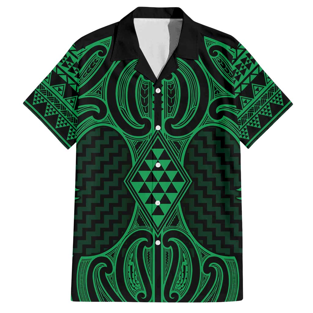 Kakariki Maori Ta Moko Poutama Art Family Matching Summer Maxi Dress and Hawaiian Shirt