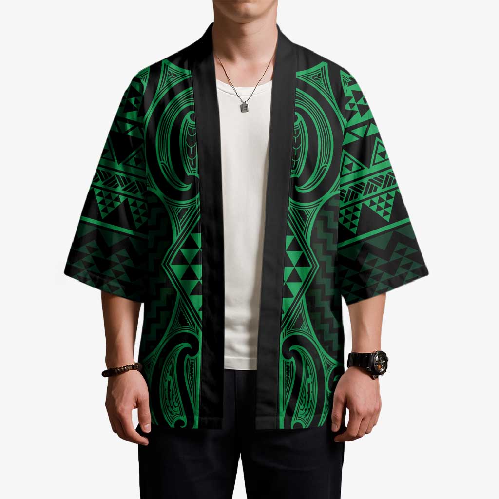 Kakariki Maori Ta Moko Poutama Art Kimono - Aussie Hoodie