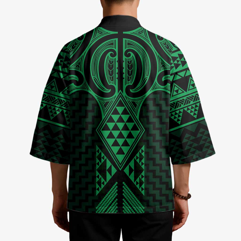 Kakariki Maori Ta Moko Poutama Art Kimono - Aussie Hoodie