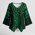 Kakariki Maori Ta Moko Poutama Art Kimono Sleeve Blouse - Aussie Hoodie