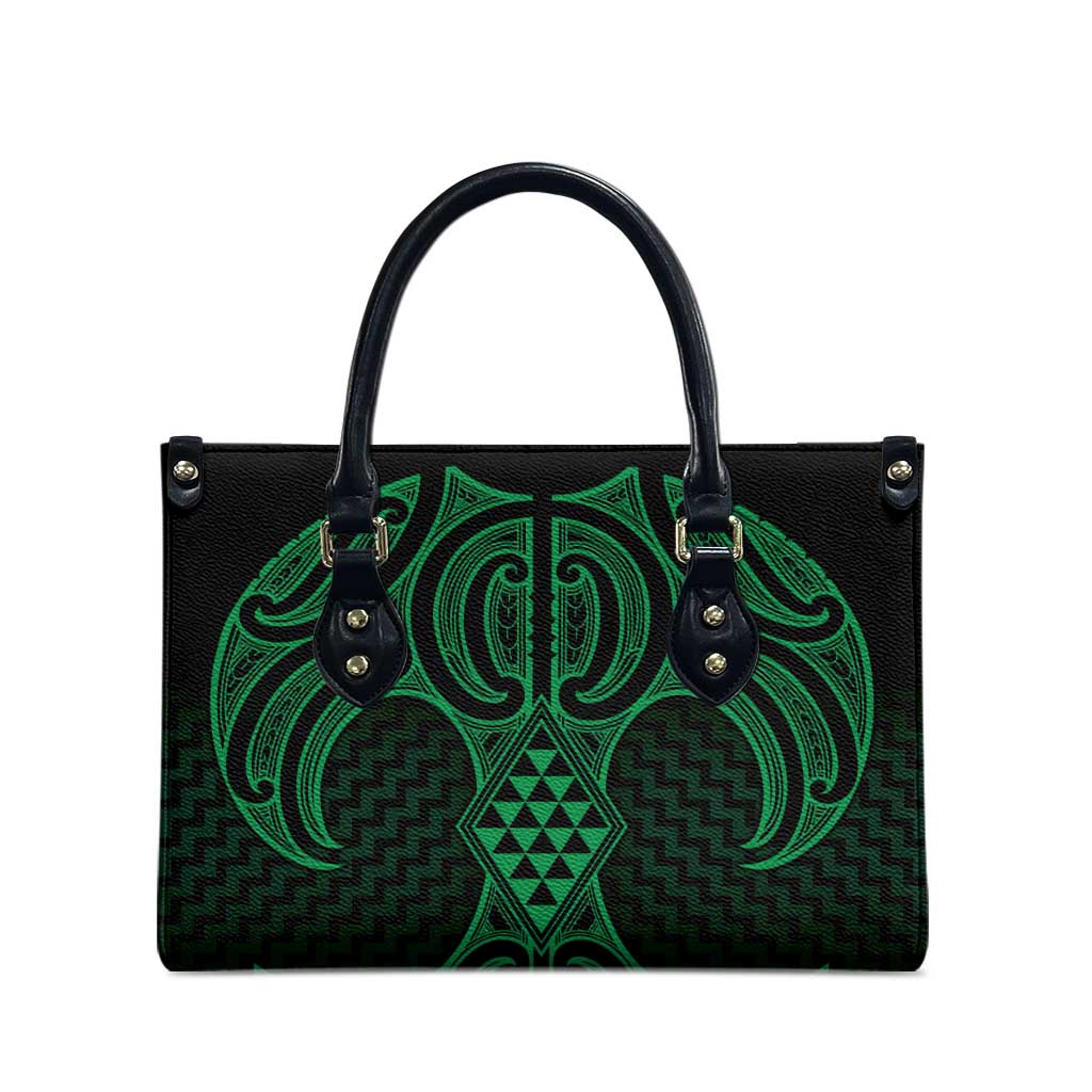 Kakariki Maori Ta Moko Poutama Art Leather Bag - Aussie Hoodie
