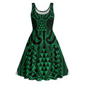Kakariki Maori Ta Moko Poutama Art Midi Dress - Aussie Hoodie