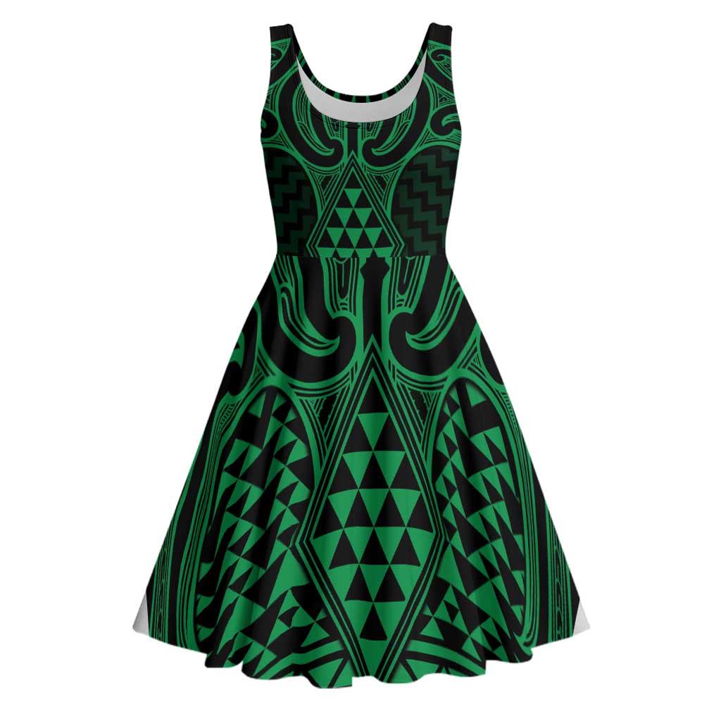Kakariki Maori Ta Moko Poutama Art Midi Dress - Aussie Hoodie