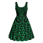 Kakariki Maori Ta Moko Poutama Art Midi Dress - Aussie Hoodie