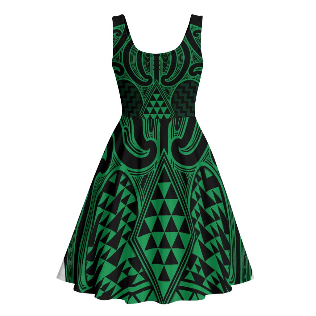 Kakariki Maori Ta Moko Poutama Art Midi Dress - Aussie Hoodie