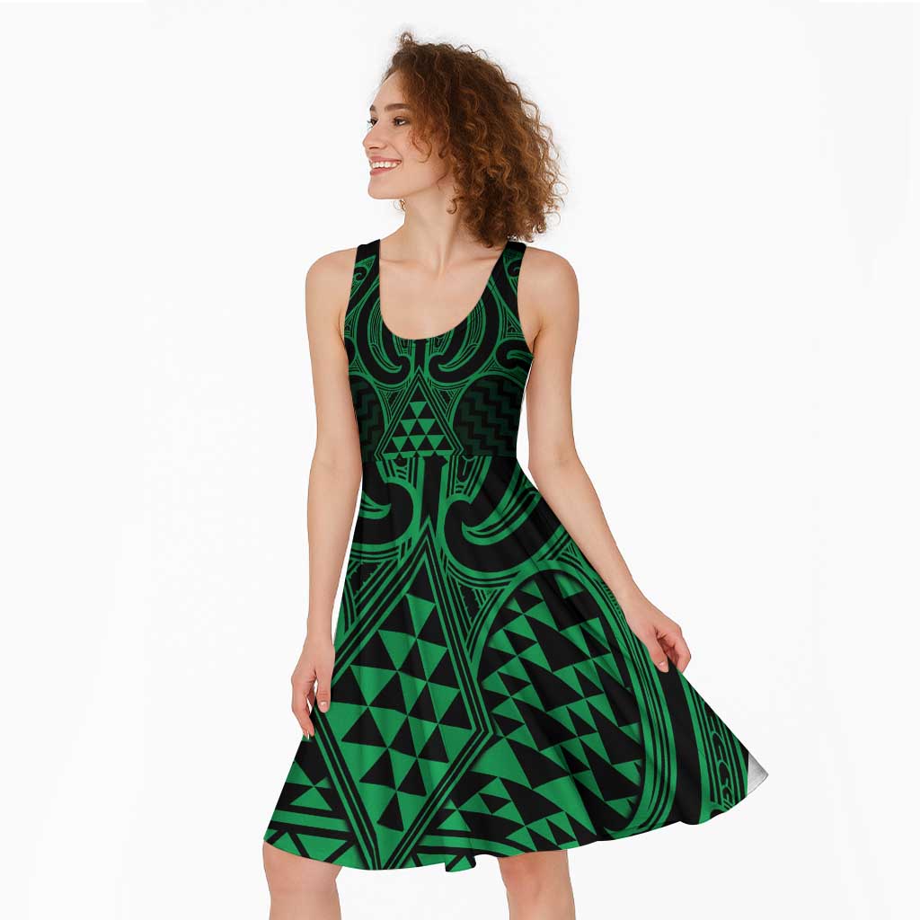 Kakariki Maori Ta Moko Poutama Art Midi Dress - Aussie Hoodie