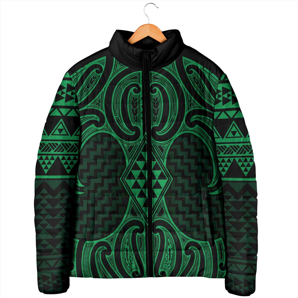 Kakariki Maori Ta Moko Poutama Art Padded Jacket - Aussie Hoodie