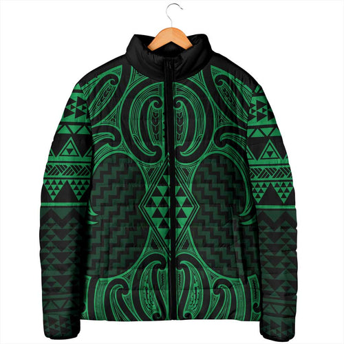 Kakariki Maori Ta Moko Poutama Art Padded Jacket - Aussie Hoodie