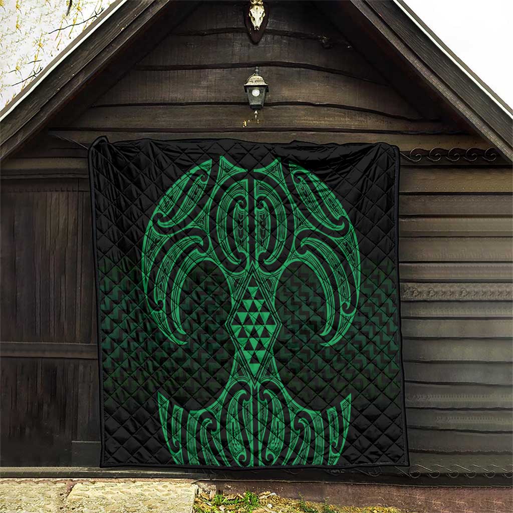 Kakariki Maori Ta Moko Poutama Art Quilt