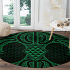 Kakariki Maori Ta Moko Poutama Art Round Carpet