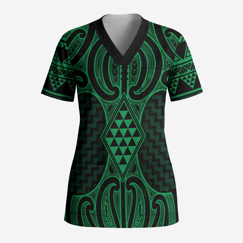 Kakariki Maori Ta Moko Poutama Art Scrub Top - Aussie Hoodie