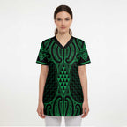 Kakariki Maori Ta Moko Poutama Art Scrub Top - Aussie Hoodie