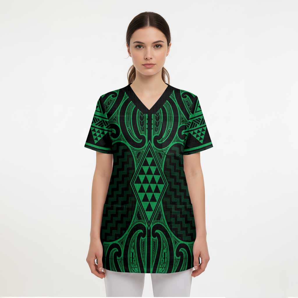Kakariki Maori Ta Moko Poutama Art Scrub Top - Aussie Hoodie