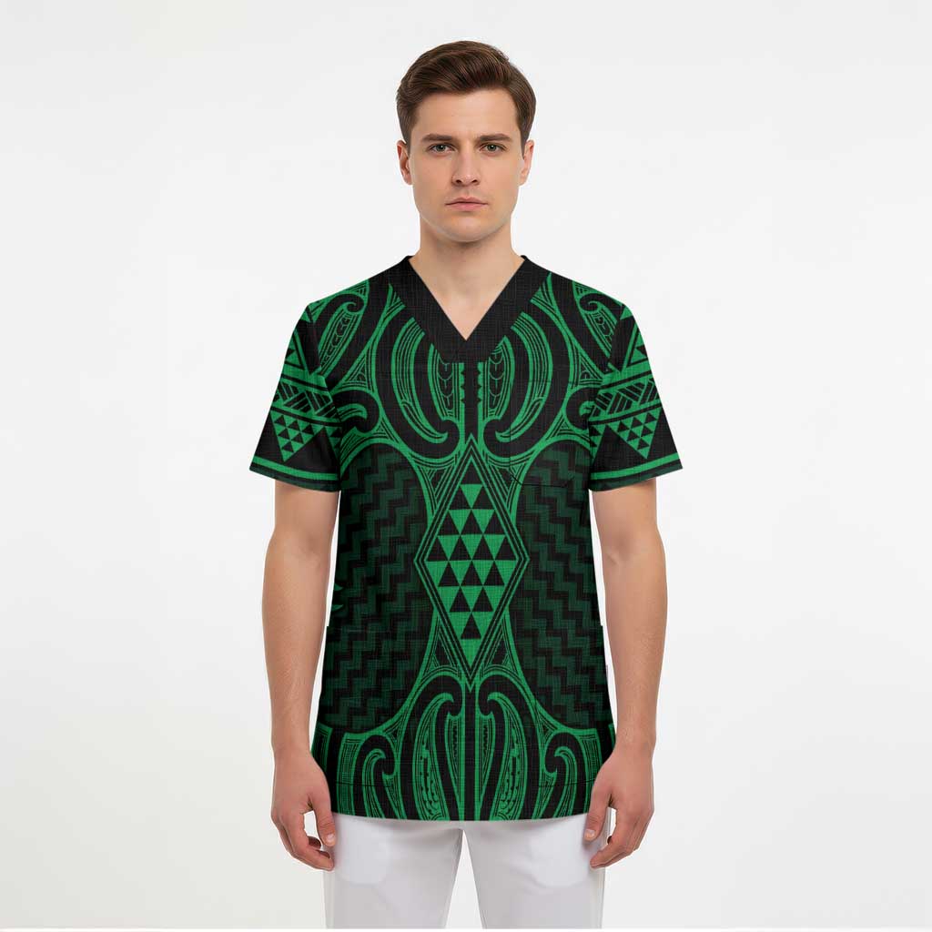 Kakariki Maori Ta Moko Poutama Art Scrub Top - Aussie Hoodie