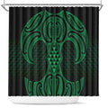 Kakariki Maori Ta Moko Poutama Art Shower Curtain