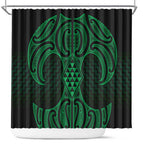 Kakariki Maori Ta Moko Poutama Art Shower Curtain