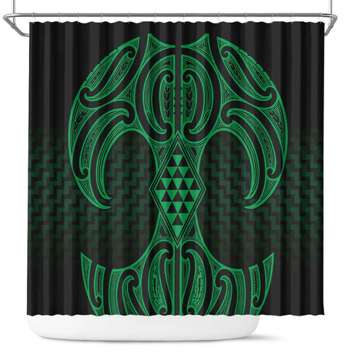Kakariki Maori Ta Moko Poutama Art Shower Curtain